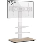 Checarzhn - - no1 - tlvision montage mural socle en bois meuble tv au sol avec base en fer 3 etagres ...
