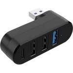 Cheng - hub usb 3. 0 pivotant  90 / 180, rpartiteur 4 ports usb [3 usb 3. 0 plus 1 usb c courant] pour ...