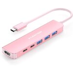 Cheng - hub usb c, adaptateur 6 - en - 1 avec charge pd 100w, 4k hdmi, port de donnes usb c, 3 usb 3. ...