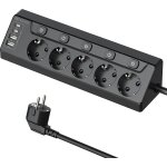 Cheng - prise d'angle avec 2 prises usb a et 2 type - c - 5 prises avec interrupteur unique - multiprise ...