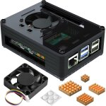Chenquansarl - acrylique botier pour raspberry pi 5 avec ventilateur et 4 cuivre dissipateurs thermiques ...
