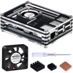 Chenquansarl - botier pour raspberry pi 3 modle b + (b plus), avec ventilateur de refroidissement et ...