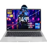 Chenquansarl - celeron j4125 ordinateur portable argent 14  avec ecran fhd ips, 8 go ddr4, ssd 128 go, ...