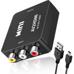 Chenquansarl - convertisseur rca vers hdmi, adaptateur av vers hdmi, 1080p mini composite cvbs, adaptateur ...
