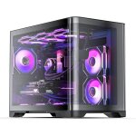 Chenquansarl - micro atx boîtier pc a double chambre ¿ verre trempé 180 full view, usb 3. 0, support ... Chenquansarl - micro atx boîtier pc a double chambre ¿ verre trempé 180 full view, usb 3. 0, support ...