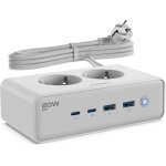 Chenquansarl - multipr avec interrupteur & usb - c 20w rapide, 2 usb - c, 2 usb - a, 2 pr s secteur, ...