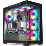 Chenquansarl - - spark dark, boitier pc gamer aquarium rgb, compatible atx / matx / mitx, 6 ventilateurs ...