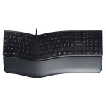 Cherry kc 4500 ergo clavier ergonomique filaire, noir, usb, azerty - fr