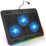 Chicslick - aurora + refroidisseur pc portable - 11  a 17  + eclairage rgb + support ordinateur portable ...