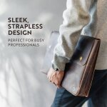 Chicslick - housse ordinateur 14 pouces en cuir de buffle - design spacieux et sans sangle pochette ordinateur ...