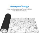 Chicslick - tapis de souris de jeu avec contour topographique blanc, 80 x 30 cm, taille xl, motif carte ...