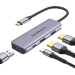Civv - adaptateur usb c vers double hdmi 4 in 1 type c double moniteur adapter with 100w power delivery, ...
