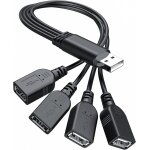 Civv - usb 1 a 4 splitter, usb 2. 0 a mle vers 4 usb femelle rpartiteur jack y hub cordon d'alimentation ...
