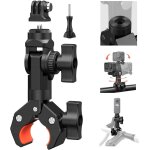 Super clamp with 1 / 4 inch thread and action camera adapter, jaws for surface 17 - 40 mm and pole as ...
