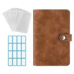 Classeur en cuir pu  6 anneaux pour ordinateur portable,  feuilles mobiles, couverture de reliure avec ...