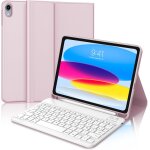 Clavier azerty pour ipad 10 eme generation 10. 9 , clavier bluetooth d�tachable, rose