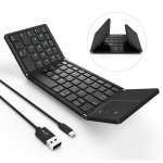 Clavier bluetooth 3. 0 pliable - usb � deux modes c�bl� avec pav� tactile rechargeable pour tablette ...