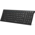 Clavier bluetooth pour mac, clavier sans fil ultra - mince et rechargeable multi - dispositifs avec 3 ...