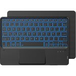 Clavier bluetooth avec pav tactile, [clavier espagnol] sans fil avec 7 couleurs rtroclair bluetooth ...