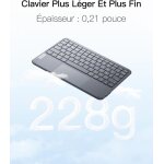 Clavier bluetooth avec pav tactile, clavier sans fil azerty ultra fin et portable, compatible avec windows ...