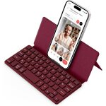 Clavier bluetooth pliable, mini clavier sans fil double canal, [azerty] bluetooth avec support, mini ...