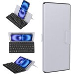 Clavier bluetooth pliable, mini clavier sans fil double canal, [azerty] clavier bluetooth avec support, ...