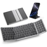 Clavier bluetooth pliable avec pav� num�rique, clavier sans fil azerty rechargeable, pleine - taille, ...