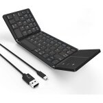 Clavier bluetooth pliable avec pav tactile, 2 en 1 (bluetooth + cble usb), clavier sans fil portable, ...