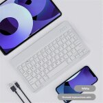 Clavier bluetooth portable pour tablette pc, accessoires de jeu, blanc Clavier bluetooth portable pour tablette pc, accessoires de jeu, blanc