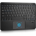 Clavier bluetooth sans fil ultra fin avec trackpad multi - touch intégré pour android, ios et windows, ... Clavier bluetooth sans fil ultra fin avec trackpad multi - touch intégré pour android, ios et windows, ...