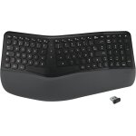 Clavier ergonomique sans - fil, rcepteur 2. 4 ghz, repose poignet intgr, clavier franais azerty, ...