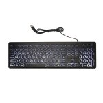 Clavier filaire rétroéclairé à 104 touches, grand format, standard professionnel, pour personnes âgées ... Clavier filaire rétroéclairé à 104 touches, grand format, standard professionnel, pour personnes âgées ...