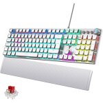 Clavier gaming mécanique - clavier gamer programmable avec repose - poignet magnétique, switchs rouges, ... Clavier gaming mécanique - clavier gamer programmable avec repose - poignet magnétique, switchs rouges, ...