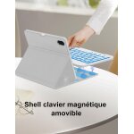 Clavier pour honor pad x8a 11 pouces, azerty franais backlit keyboard sans fil, bluetooth removable ...
