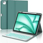 Clavier ipad air 13 pouces m3 / m2 2025 / 2024, azerty fran�ais clavier r�tro�clair� magn�tique d�tachable ...