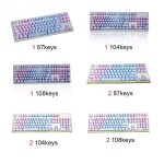 Clavier de jeu filaire gamer clavier couverture dcorative 108 / 104 / 87 touches pbt touches arc - en ...