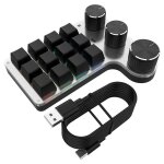 Clavier de jeu mécanique à 3 boutons, pigments bluetooth, macro, rvb, 12 touches, photoshop, hotswap, ... Clavier de jeu mécanique à 3 boutons, pigments bluetooth, macro, rvb, 12 touches, photoshop, hotswap, ...