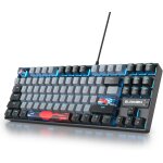 Clavier de jeu m�canique 80%, clavier filaire compact r�tro�clair� led rvb 87 touches avec c�ble usb, ...