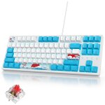 Clavier de jeu m�canique 80%, clavier filaire compact r�tro�clair� led rvb 87 touches avec c�ble usb, ...