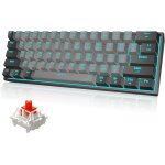 Clavier de jeu mécanique filaire à 60 %, 61 touches anti - ghosting, rétroéclairage led bleu, deux supports ... Clavier de jeu mécanique filaire à 60 %, 61 touches anti - ghosting, rétroéclairage led bleu, deux supports ...