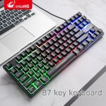 Clavier de jeu mécanique filaire, rétroéclairé rvb, 87 104, anti ghosting, interrupteur bleu rouge led, ... Clavier de jeu mécanique filaire, rétroéclairé rvb, 87 104, anti ghosting, interrupteur bleu rouge led, ...
