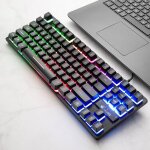 Clavier de jeu mcanique filaire, usb, rtroclair rvb, anti ghosting, interrupteur bleu rouge, pour ...