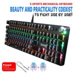 Clavier de jeu mécanique filaire usb ultra fin, 104 touches, pour ordinateur de bureau, pc portable et ... Clavier de jeu mécanique filaire usb ultra fin, 104 touches, pour ordinateur de bureau, pc portable et ...