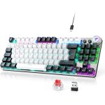 Clavier de jeu mécanique sans fil, 80 % tkl eclairé sans fil - clavier qwertz rouge pour windows / mac ... Clavier de jeu mécanique sans fil, 80 % tkl eclairé sans fil - clavier qwertz rouge pour windows / mac ...