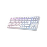 Clavier m�canique gaming tkl azerty filaire rgb hot swap blanc pour pc gamer - format compact tenkeyless ...