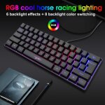 Clavier mécanique de jeu à axe filaire usb 61 touches, avec rétro éclairage led, pour ordinateur de bureau, ... Clavier mécanique de jeu à axe filaire usb 61 touches, avec rétro éclairage led, pour ordinateur de bureau, ...