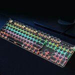 Clavier mécanique de jeu de clavier galvanisé de style rétro de 104 touches avec effet d'éclairage Clavier mécanique de jeu de clavier galvanisé de style rétro de 104 touches avec effet d'éclairage