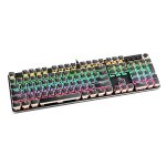 Clavier mécanique rétro avec capuchon continent lumineux, bouton punk, axe vert, jeu d'ordinateur filaire ... Clavier mécanique rétro avec capuchon continent lumineux, bouton punk, axe vert, jeu d'ordinateur filaire ...