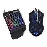 Clavier mécanique et souris à câble usb 2. 0, 35 touches, rétro - éclairage rvb, une main, ergonomique, ... Clavier mécanique et souris à câble usb 2. 0, 35 touches, rétro - éclairage rvb, une main, ergonomique, ...