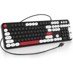 Clavier a membrane 100%, 104 touches punk style machine a ecrire r�tro, clavier a membrane a touches ...